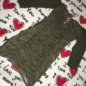 Worthy of your curves OLIVE GREEN DRESS.